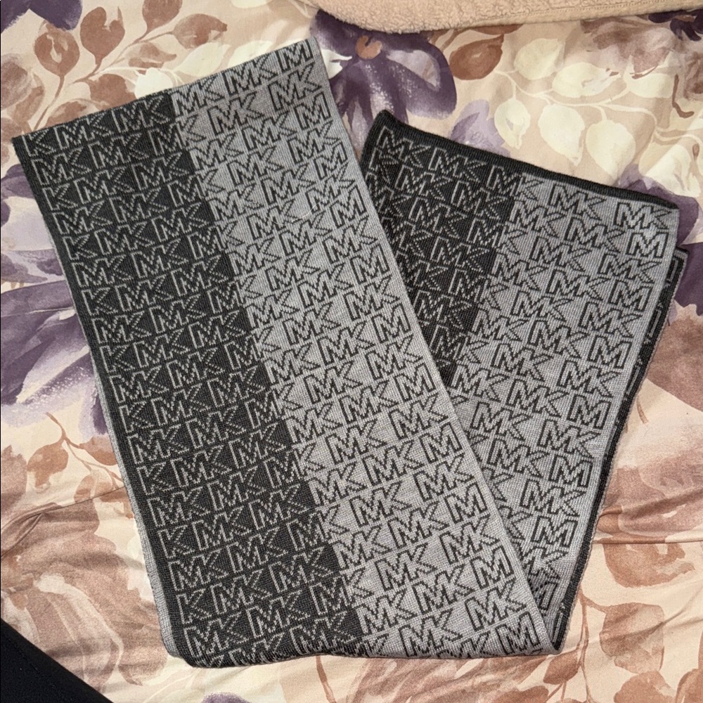 Michael Kors Monogram Black and Gray Scarf